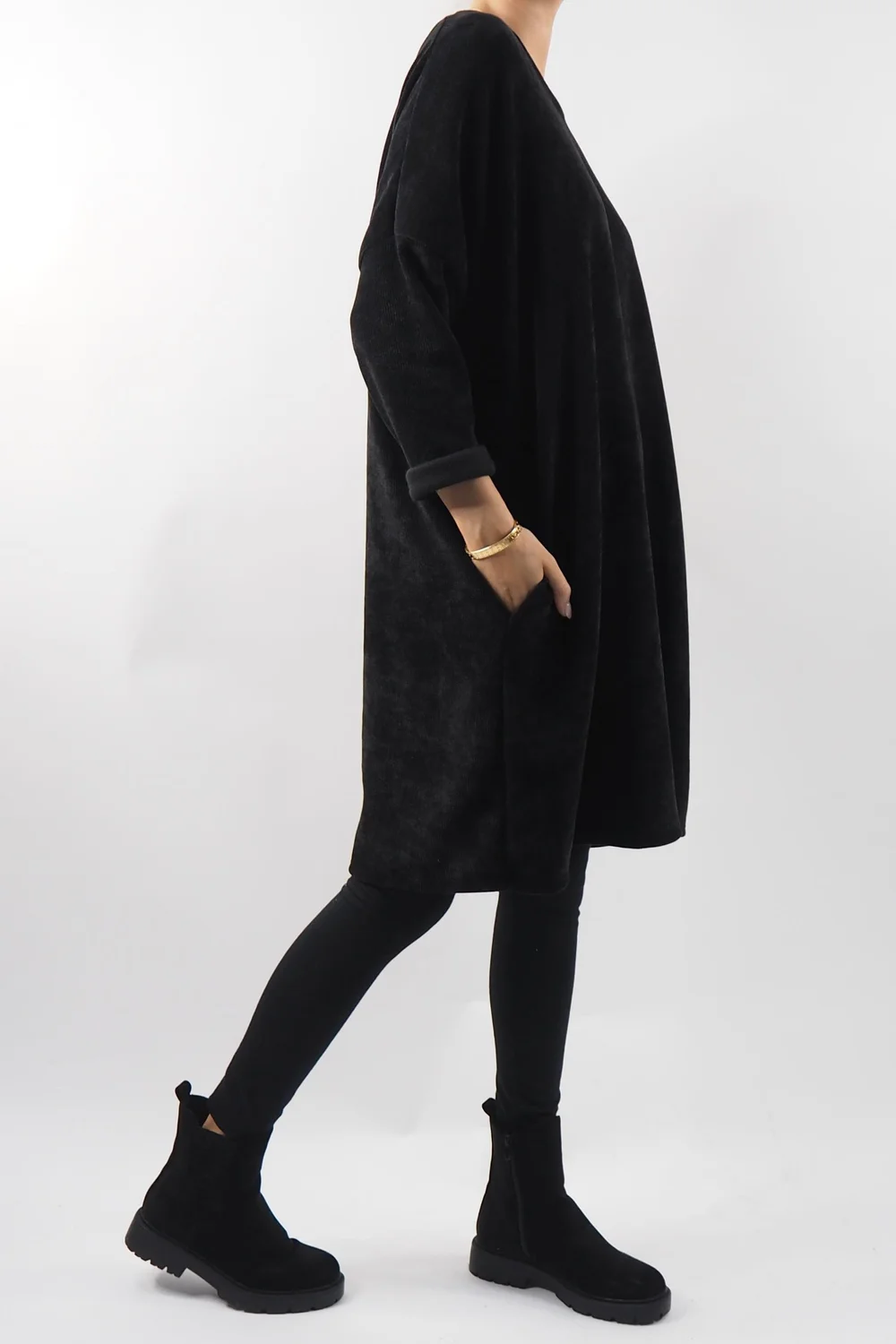 Made In Italy Dusk Sac Tunic Black * 3 Made In Italy Dusk Sac Tunic Black *