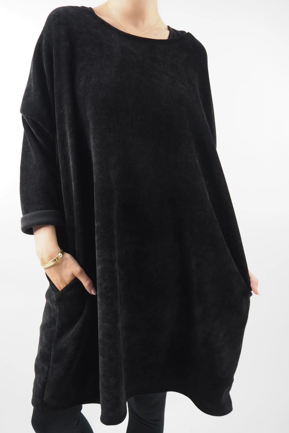 Made In Italy Dusk Sac Tunic Black * 4 Made In Italy Dusk Sac Tunic Black * - Image 2