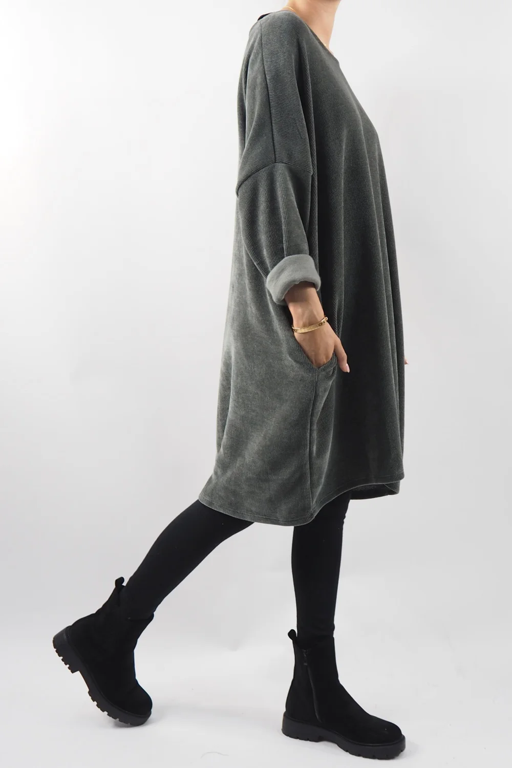 Made In Italy Dusk Sac Tunic Khaki 4 Made In Italy Dusk Sac Tunic Khaki - Image 2