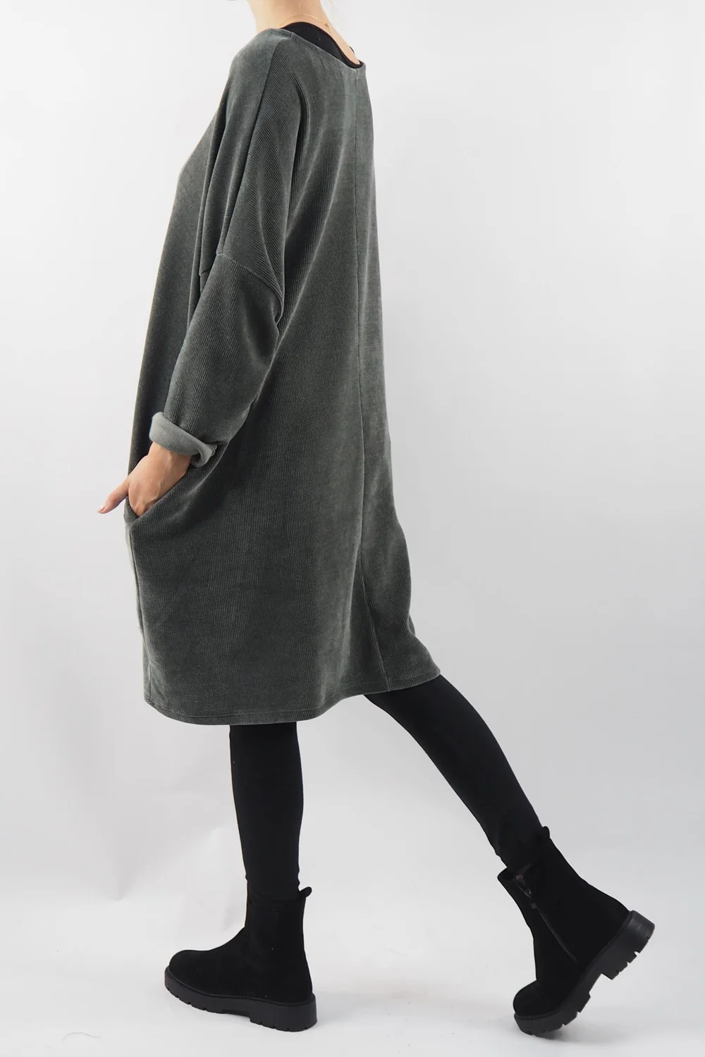 Made In Italy Dusk Sac Tunic Khaki 6 Made In Italy Dusk Sac Tunic Khaki - Image 4