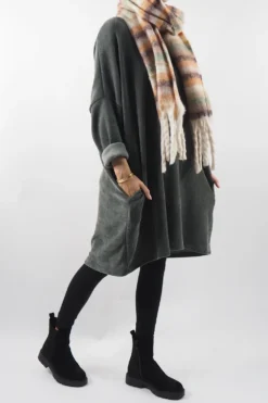 Made In Italy Dusk Sac Tunic Khaki 13 Made In Italy Dusk Sac Tunic Khaki -VogueCurve Store made in italy dusk sac tunic khaki 6.jpg