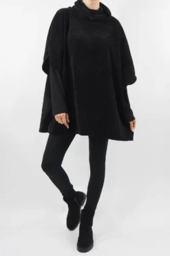 Made In Italy Dusk Slouch Throw Over Top Black *