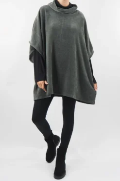 Made In Italy Dusk Slouch Throw Over Top Khaki