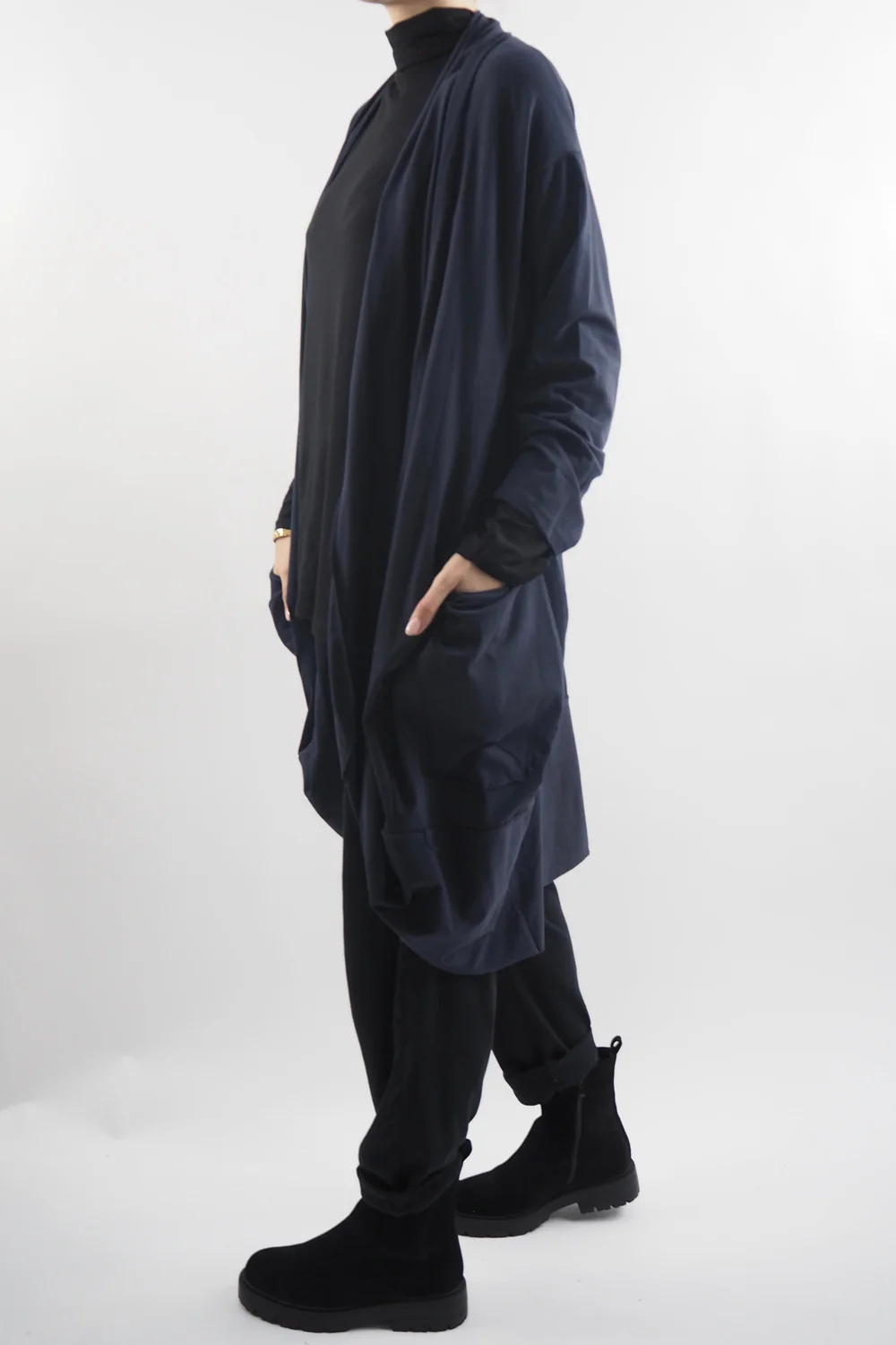 Made In Italy Edit Sloppy Jo Cocoon Cardigan Ink 4 Made In Italy Edit Sloppy Jo Cocoon Cardigan Ink - Image 2