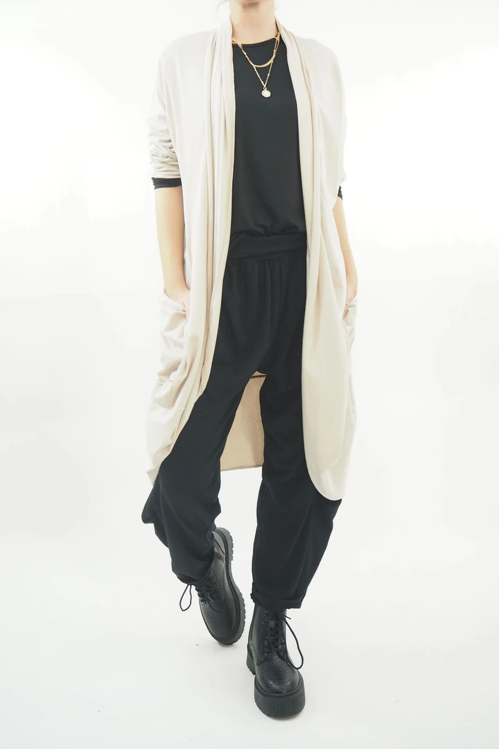 Made In Italy Edit Sloppy Jo Cocoon Cardigan Stone 3 Made In Italy Edit Sloppy Jo Cocoon Cardigan Stone