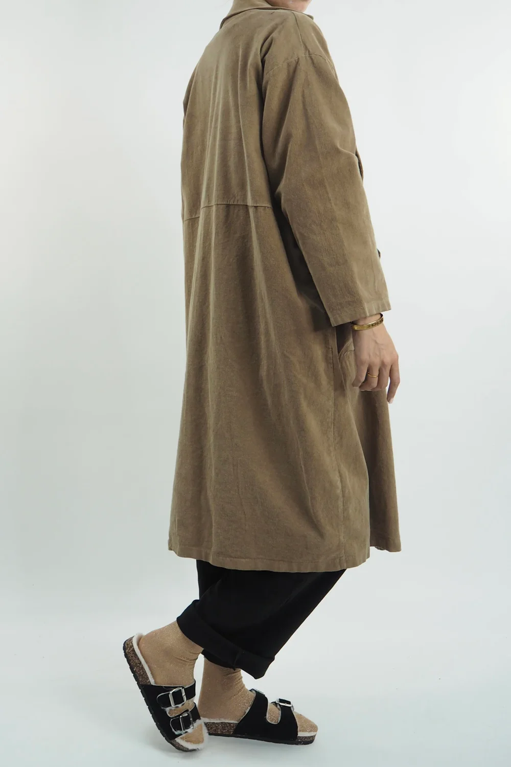 Made In Italy Edward Needlecord One Button Midi Jacket Tan 4 Made In Italy Edward Needlecord One Button Midi Jacket Tan - Image 2