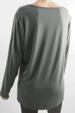 Made In Italy Fine Jersey Long Sleeve Top Khaki -VogueCurve Store made in italy fine jersey long sleeve top khaki203.jpg