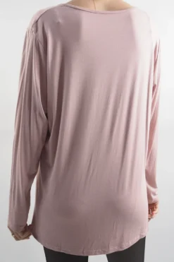 Made In Italy Fine Jersey Long Sleeve Top Rose -VogueCurve Store made in italy fine jersey long sleeve top rose203.jpg