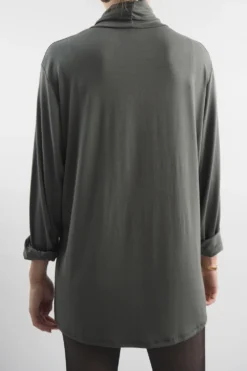 Made In Italy Fine Jersey Polo Neck Top Khaki -VogueCurve Store made in italy fine jersey polo neck top khaki 4.jpg