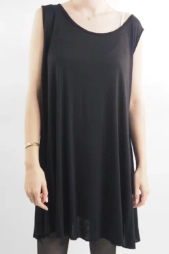 Made In Italy Fine Jersey Swing Vest Black