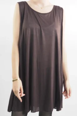 Made In Italy Fine Jersey Swing Vest Brown