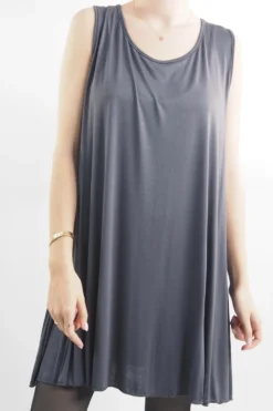 Made In Italy Fine Jersey Swing Vest Graphite