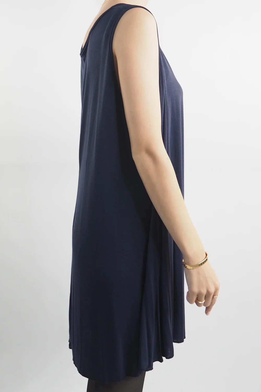 Made In Italy Fine Jersey Swing Vest Navy 4 Made In Italy Fine Jersey Swing Vest Navy - Image 2