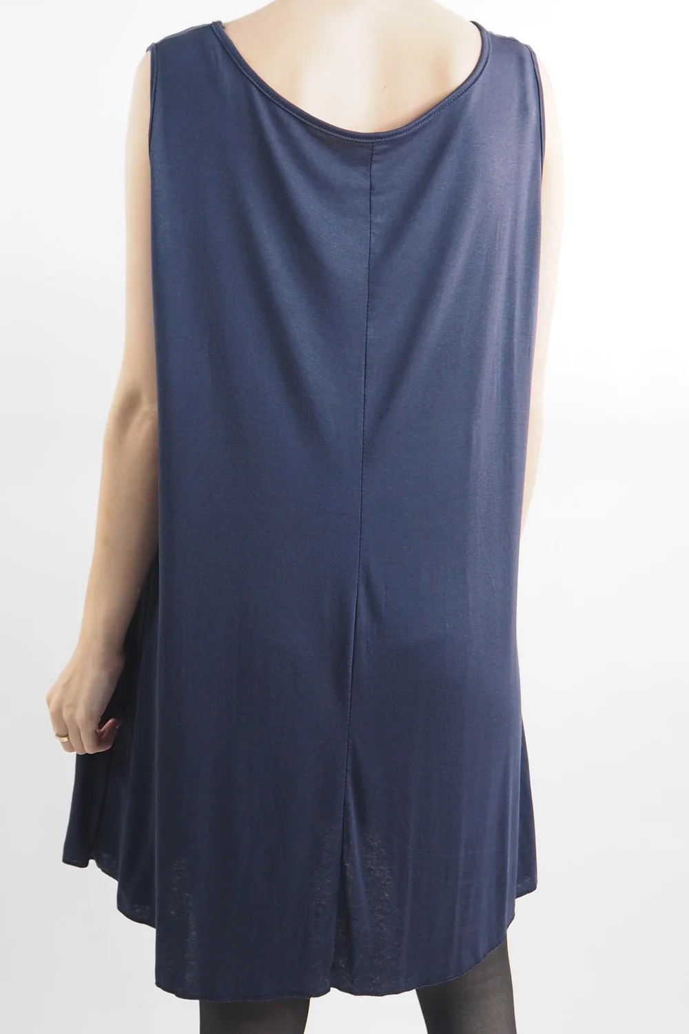 Made In Italy Fine Jersey Swing Vest Navy 5 Made In Italy Fine Jersey Swing Vest Navy - Image 3