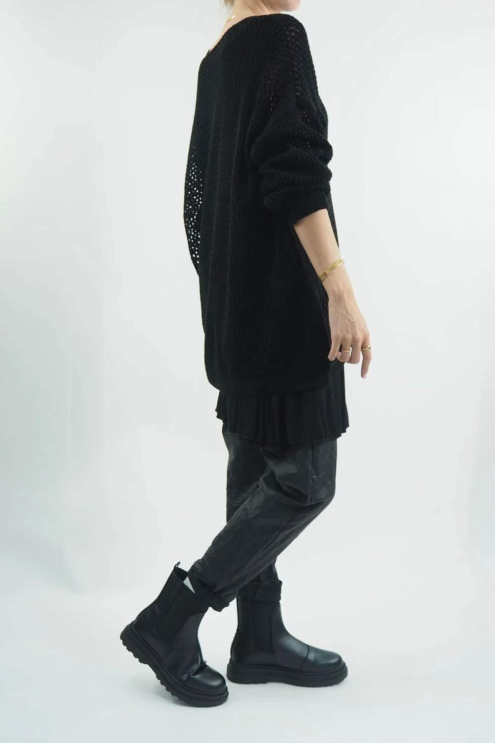 Made In Italy Fisherman Star Knit Black 4 Made In Italy Fisherman Star Knit Black - Image 2