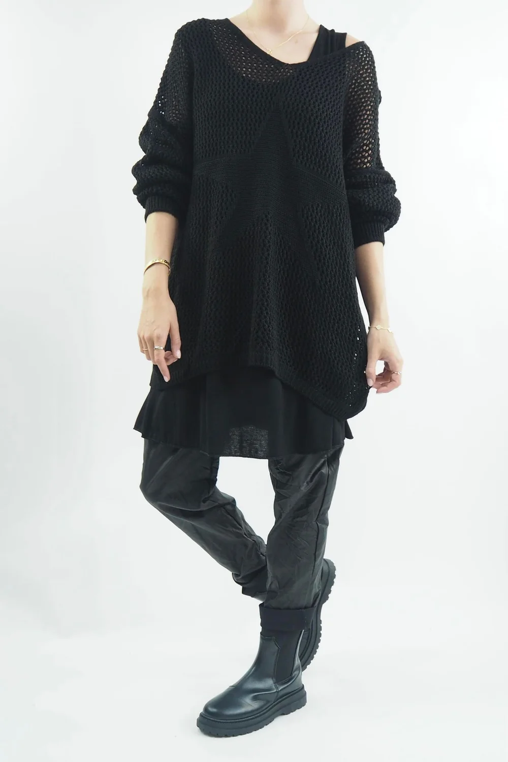 Made In Italy Fisherman Star Knit Black 6 Made In Italy Fisherman Star Knit Black - Image 4