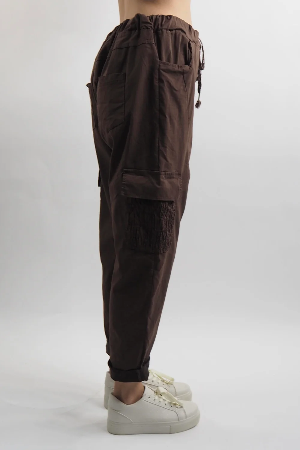 Made In Italy GiGi Cargo Magic Trouser Cocoa 4 Made In Italy GiGi Cargo Magic Trouser Cocoa - Image 2