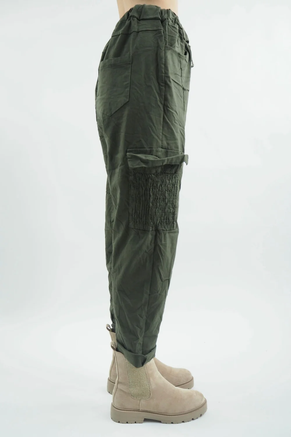 Made In Italy GiGi Cargo Magic Trouser Khaki 5 Made In Italy GiGi Cargo Magic Trouser Khaki - Image 3