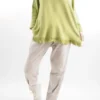 Made In Italy Halo Fringe Box Knit Top Olive Zing