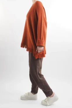 Made In Italy Halo Fringe Box Knit Top Saffron -VogueCurve Store made in italy halo fringe box knit top saffron2001.jpg