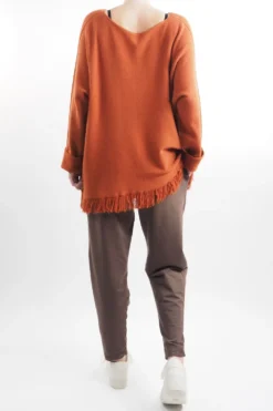 Made In Italy Halo Fringe Box Knit Top Saffron -VogueCurve Store made in italy halo fringe box knit top saffron2002.jpg
