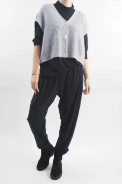 Made In Italy Halo Half A Cardi Grey Marl