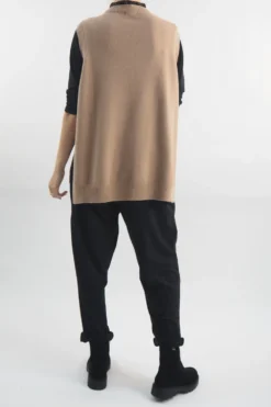 Made In Italy Halo Knit Tank Top Camel -VogueCurve Store made in italy halo knit tank camel 4.jpg