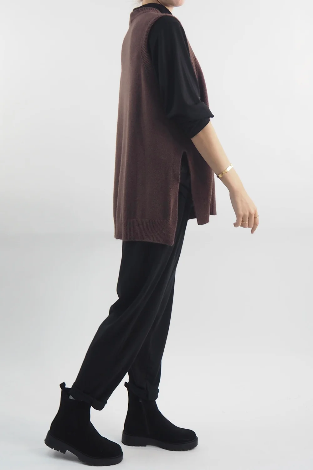 Made In Italy Halo Knit Tank Top Chocolate 5 Made In Italy Halo Knit Tank Top Chocolate - Image 3