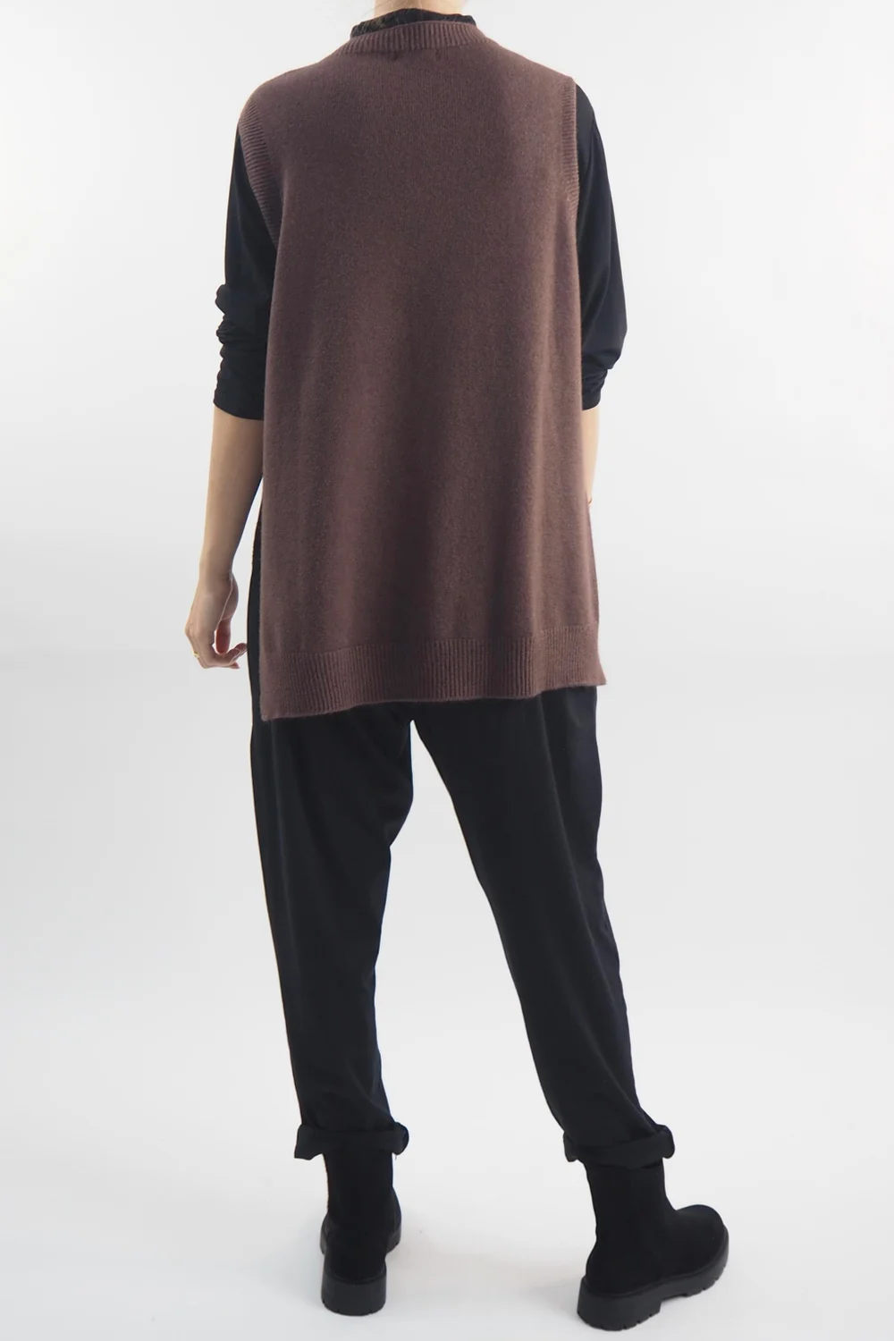 Made In Italy Halo Knit Tank Top Chocolate 6 Made In Italy Halo Knit Tank Top Chocolate - Image 4