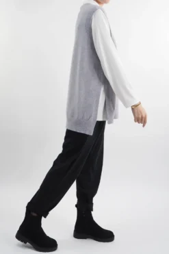 Made In Italy Halo Knit Tank Top Grey 8 Made In Italy Halo Knit Tank Top Grey -VogueCurve Store made in italy halo knit tank top grey2.jpg