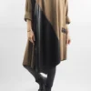 Made In Italy Hope Asymmetric Panel Dress Camel
