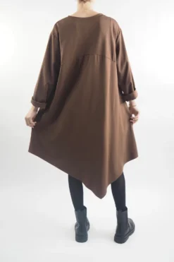 Made In Italy Hope Asymmetric Panel Dress Chestnut 9 Made In Italy Hope Asymmetric Panel Dress Chestnut -VogueCurve Store made in italy hope asymmetric panel dress chestnut 8.jpg