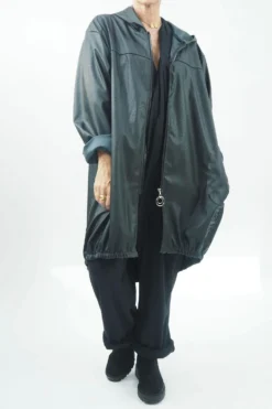 Made In Italy Hope Leather Look Parker Black //