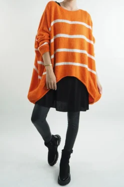Made In Italy Hush Breton Grunge Knit Top Marmalade