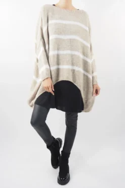 VogueCurve Store -VogueCurve Store made in italy hush breton grunge knit top tan02.jpg