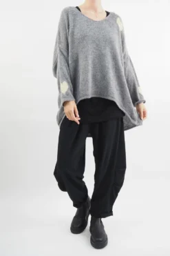 Made In Italy Hush Heart Of Gold Knit Top Slate