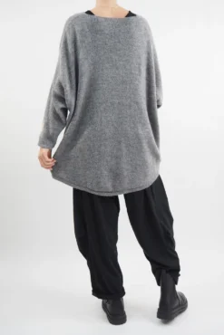 Made In Italy Hush Heart Of Gold Knit Top Slate -VogueCurve Store made in italy hush heart of gold knit slate03.jpg