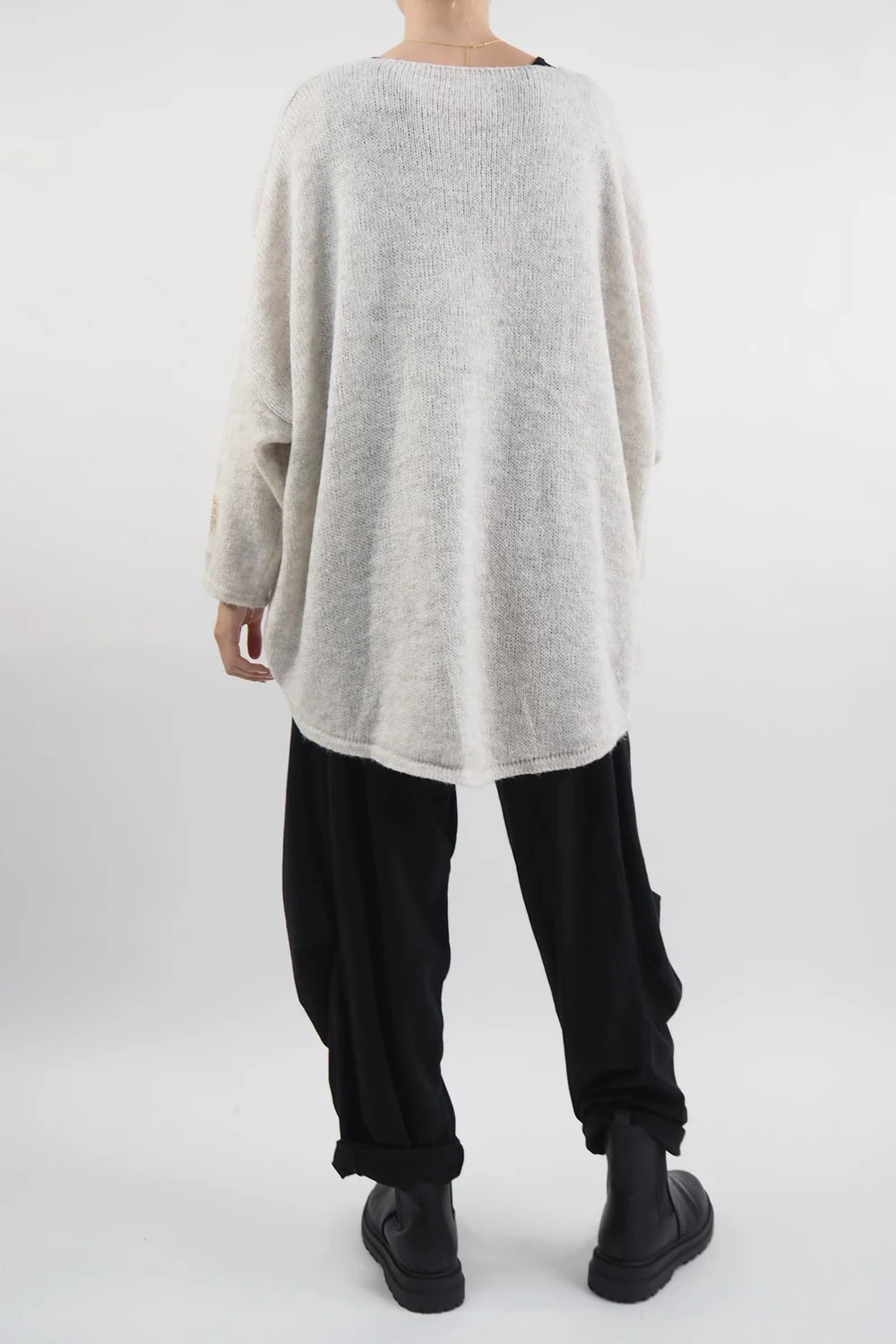 Made In Italy Hush Heart Of Gold Knit Top Stone Marl 5 Made In Italy Hush Heart Of Gold Knit Top Stone Marl - Image 3