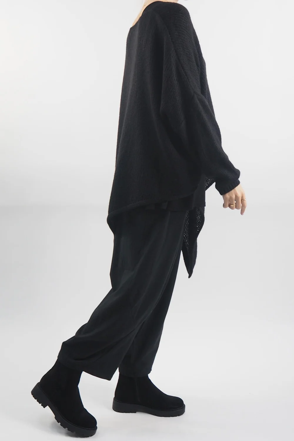 Made In Italy Hush Super Slant Knit Top Black 4 Made In Italy Hush Super Slant Knit Top Black - Image 2