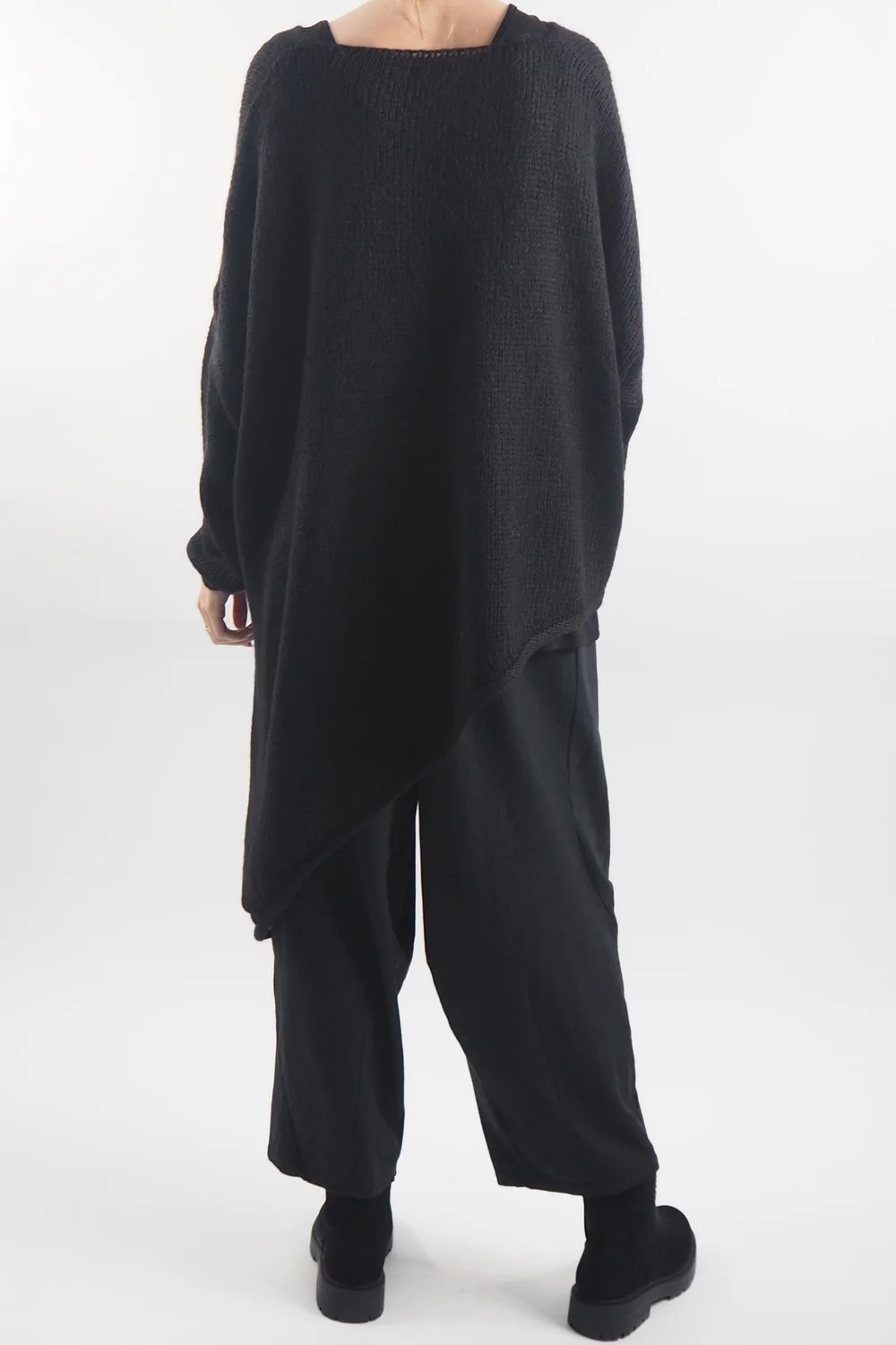 Made In Italy Hush Super Slant Knit Top Black 5 Made In Italy Hush Super Slant Knit Top Black - Image 3
