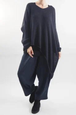 Made In Italy Hush Super Slant Knit Top Ink