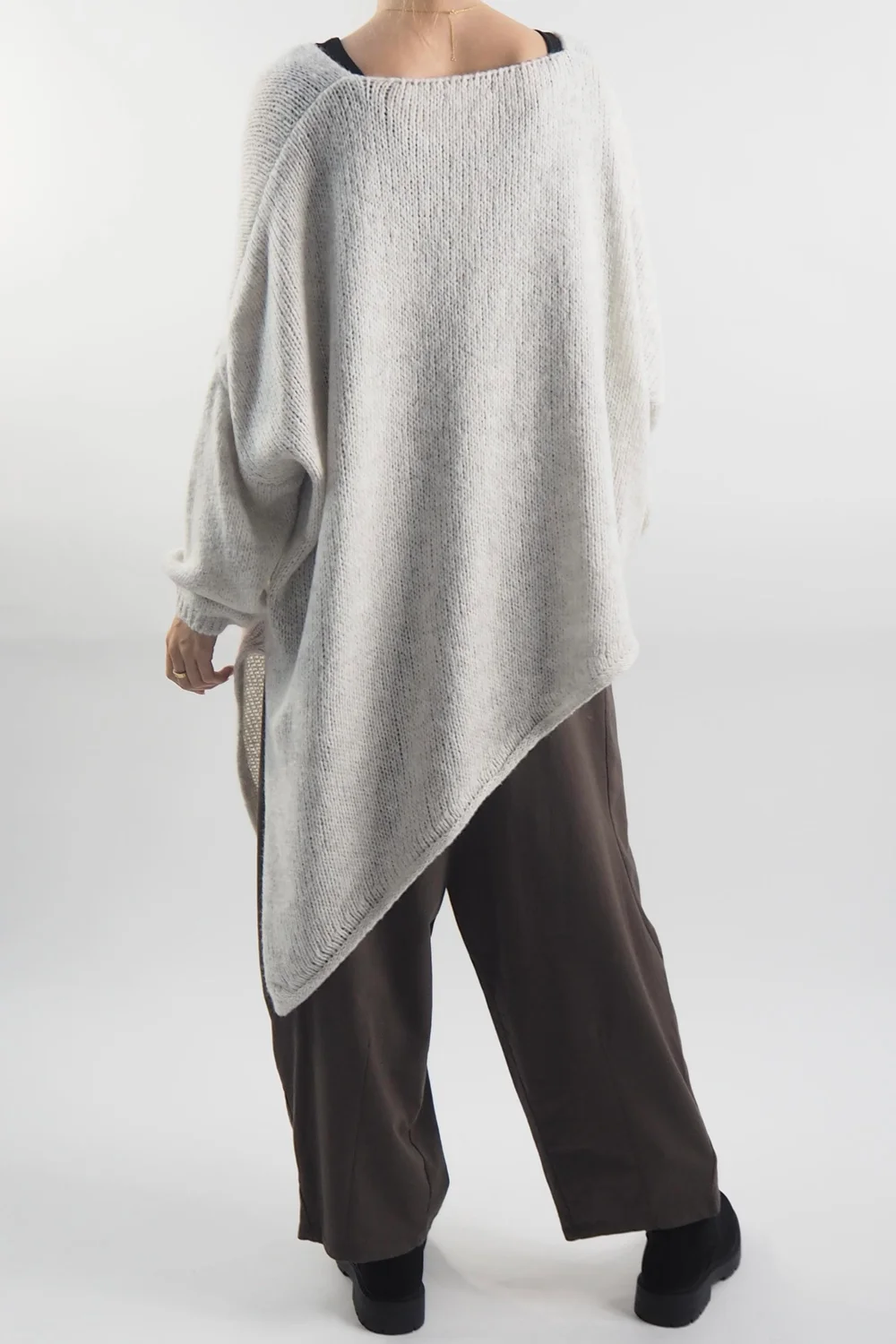 Made In Italy Hush Super Slant Knit Top Stone 5 Made In Italy Hush Super Slant Knit Top Stone - Image 3