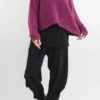Made In Italy Hygge Boucle Knit Top Magenta -VogueCurve Store made in italy hygge boucle knit magenta01.jpg