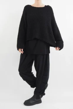 Made In Italy Hygge Boucle Knit Top Black -VogueCurve Store made in italy hygge boucle knit top black14.jpg