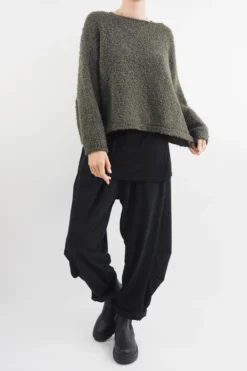 Made In Italy Hygge Boucle Knit Top Bonsai