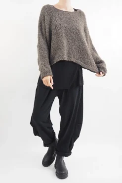 Made In Italy Hygge Boucle Knit Top Earth