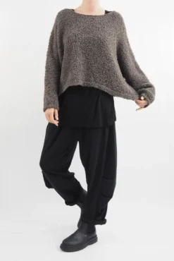 Made In Italy Hygge Boucle Knit Top Earth -VogueCurve Store made in italy hygge boucle knit top earth14.jpg