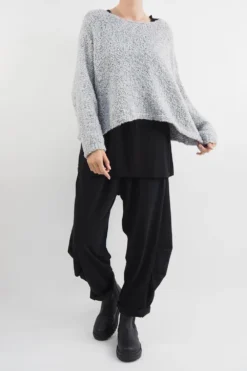 Made In Italy Hygge Boucle Knit Top Grey Marl