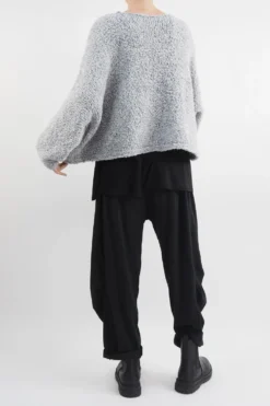 Made In Italy Hygge Boucle Knit Top Grey Marl -VogueCurve Store made in italy hygge boucle knit top grey marl13.jpg