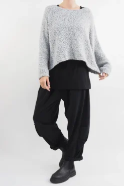 Made In Italy Hygge Boucle Knit Top Grey Marl -VogueCurve Store made in italy hygge boucle knit top grey marl14.jpg